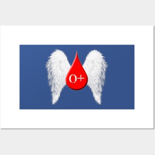 Blood Type O Positive - Angel Wings Posters and Art